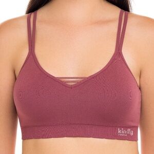 Kindly Yours caged v-neck seamless mauve seamless bralette size large